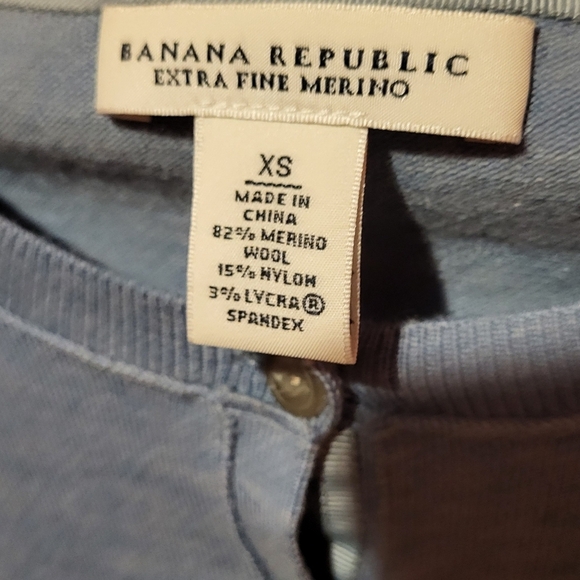 Banana Republic Women's Light Blue Merino Wool Blend Cardigan Size XS - Picture 4 of 5